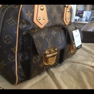 LOUIS VUITTON Auth Manhattan PM Monogram Bag EUC